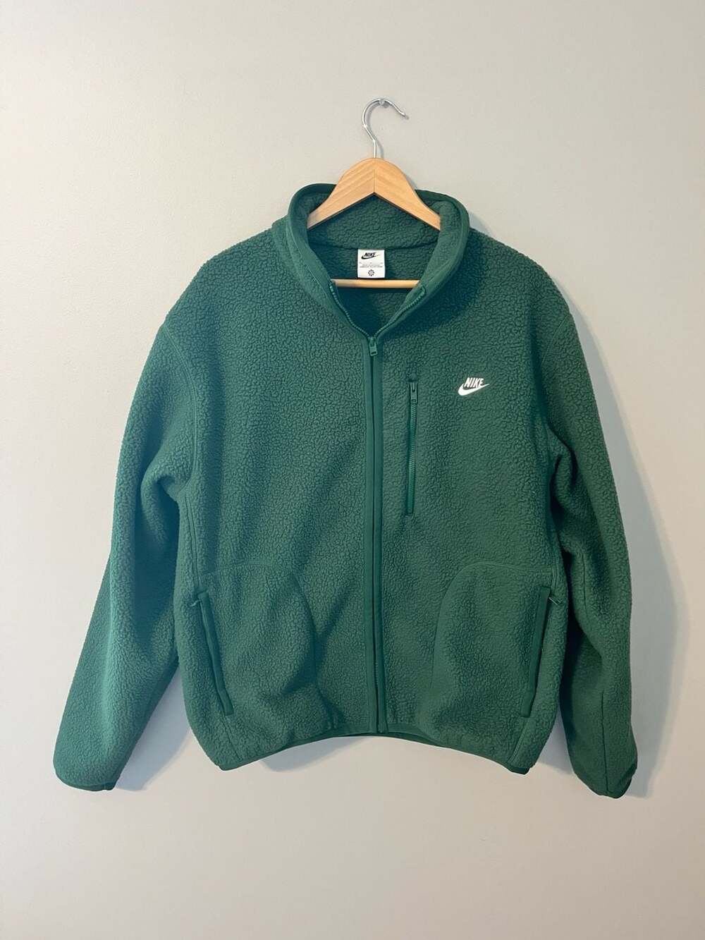 Nike, Sportswear Sherpa Fleece, Full-Zip Jacket, Hunter Green, Unisex M